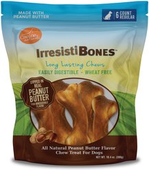 Canine Naturals IrresistiBONES Peanut Butter Coated 4.5-in Regular Dog Treat, 10.4-oz bag, 6 count