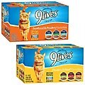 9 Lives Seafood & Poultry Favorites Variety Pack + Poultry & Beef Favorites Variety Pack Canned Cat Food