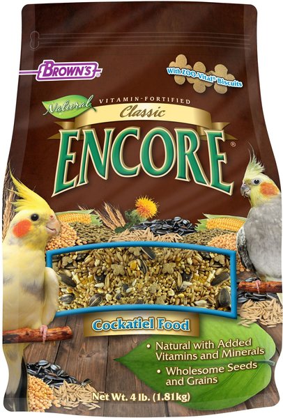 Brown's Encore Classic Natural Cockatiel Food, 4-lb bag slide 1 of 8