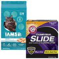 Iams ProActive Health Indoor Weight & Hairball Care Dry Food + Arm & Hammer Litter Slide Multi-Cat Scented Clumping Clay Cat Litter