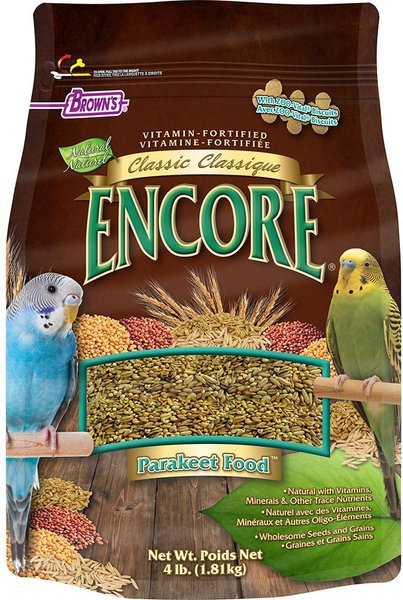 Brown's Encore Classic Natural Parakeet Food, 4-lb bag slide 1 of 8
