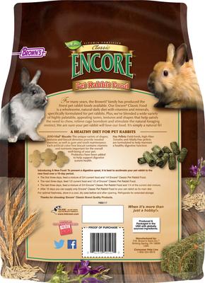 Show full view: Brown's Encore Classic Natural Rabbit Food, 4-lb bag slide 2 of 8