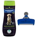 FURminator Short Hair Deshedding Tool + DeShedding Ultra Premium Shampoo for Dogs, 16-oz bottle