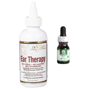 NaturPet Ear Drops Natural Remedy for Ear Infections, 10-ml bottle + Dr. Gold's Ear Therapy for Dogs & Cats, 4-oz bottle