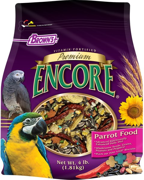 Brown's Encore Premium Parrot Food, 4-lb bag slide 1 of 7
