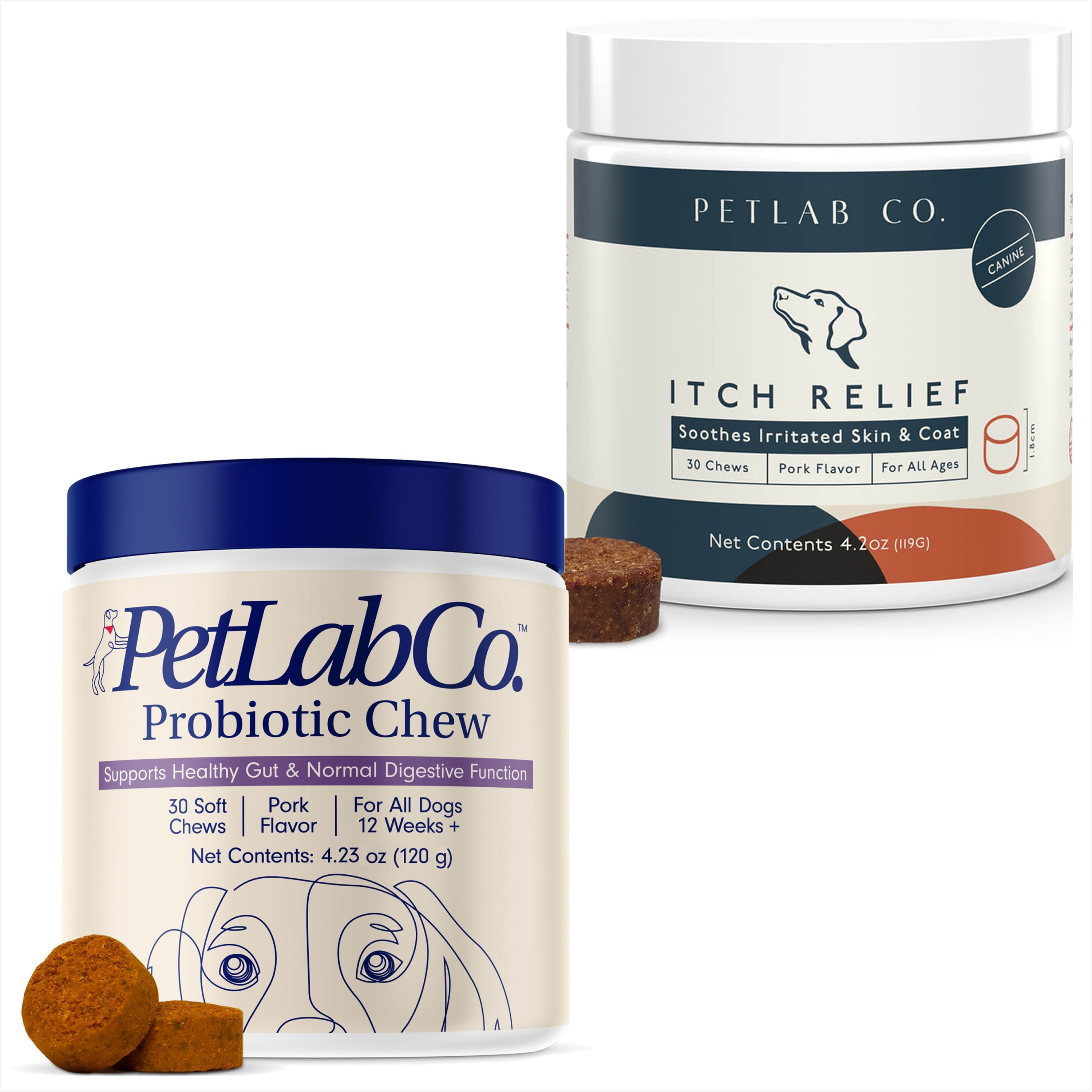 PETLAB CO. Itch Relief Pork Flavor Dog Supplement, 30 count & PetLab Co