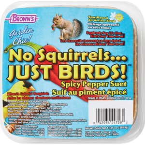 Brown's Garden Chic! No Squirrels... Just Birds! Spicy Pepper Suet Wild Bird Food, 11.25-oz tray