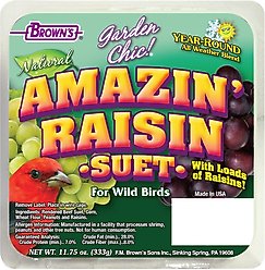 Brown's Garden Chic! Amazin' Raisin Suet Wild Bird Food, 11.75-oz tray