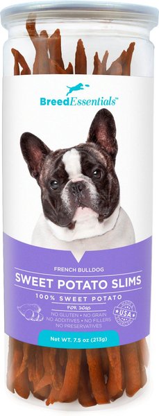 Discontinued BREED ESSENTIALS French Bulldog Sweet Potato Slims Grain Free Dog Treats 7.5 oz can Chewy