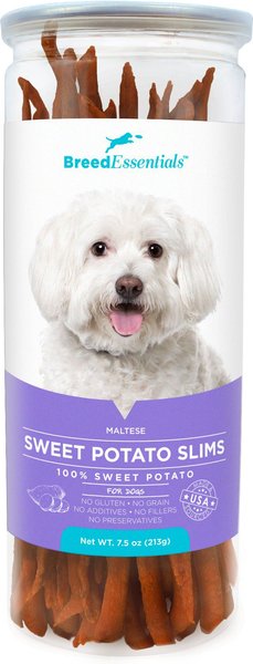 Breed Essentials Maltese Sweet Potato Slims Grain-Free Dog Treats, 7.5-oz can
