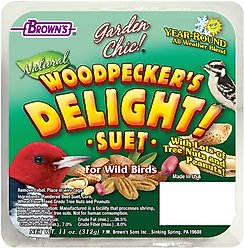 Brown's Garden Chic! Woodpecker's Delight! Suet Wild Bird Food, 11-oz tray