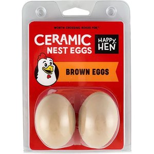 Happy Hen Treats Ceramic Nest Eggs, Brown
