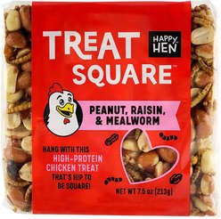 Happy Hen Treats Mealworm & Peanut Chicken Treat Square, 7.5-oz bar