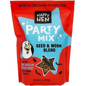 Happy Hen Treats Seed & Mealworm Party Mix Poultry Treats, 2-lb bag