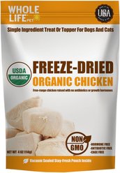 Whole Life Pet Organic Chicken Dog & Cat Treat, 4-oz bag