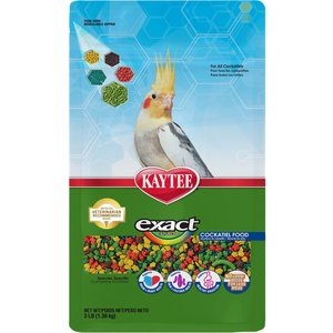 Kaytee Exact Rainbow Cockatiel Bird Food, 3-lb bag