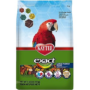 Kaytee Exact Rainbow Large Parrot Bird Food, 2.5-lb bag