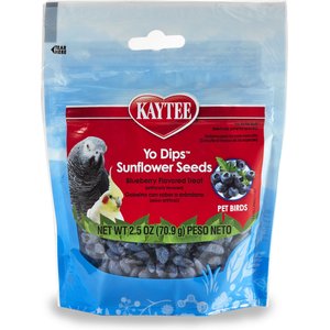 Kaytee Fiesta Blueberry Flavored Yogurt Dipped Sunflower Seeds Bird Treats, 2.5-oz bag