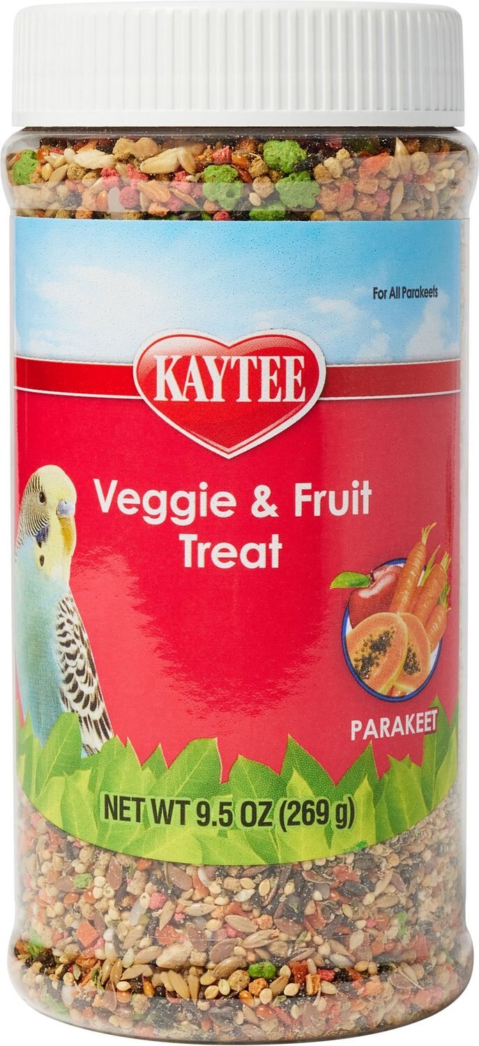KAYTEE Fiesta Fruit & Veggie Parakeet Bird Treats, 9.5oz jar