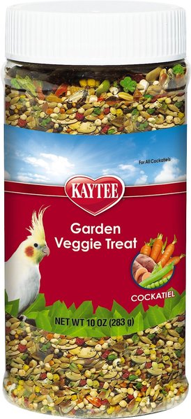 KAYTEE Fiesta Garden Veggie Cockatiel Bird Treats, 10-oz jar