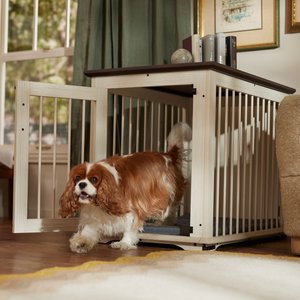 Frisco Broadway Dog Crate End Table, Antique White