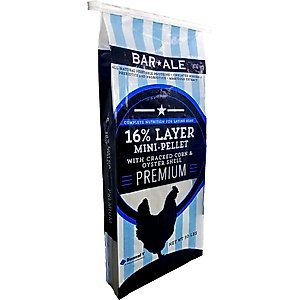 Bar ALE 16% Protein Layer Mini-Pellet with Cracked Corn & Oyster Shell Chicken Feed, 50-lb bag