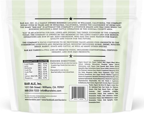 Show full view: Bar ALE Organic 22% Protein Chick & Broiler Feed, 10-lb bag slide 2 of 5