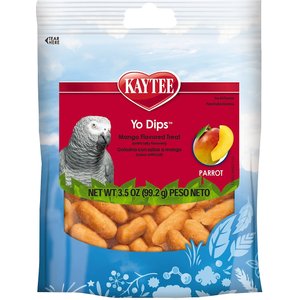 Kaytee Fiesta Mango Flavored Yogurt Dipped Large Hookbill Bird Treats, 3.5-oz bag