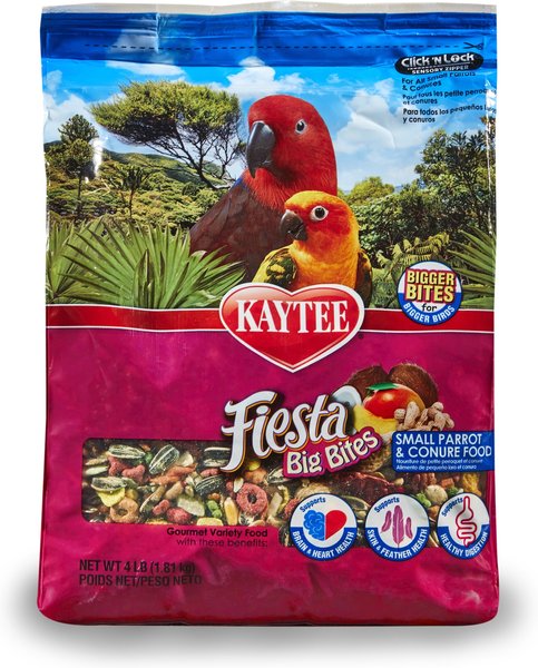 Kaytee Fiesta Big Bites Parrot Food, 4-lb bag slide 1 of 6