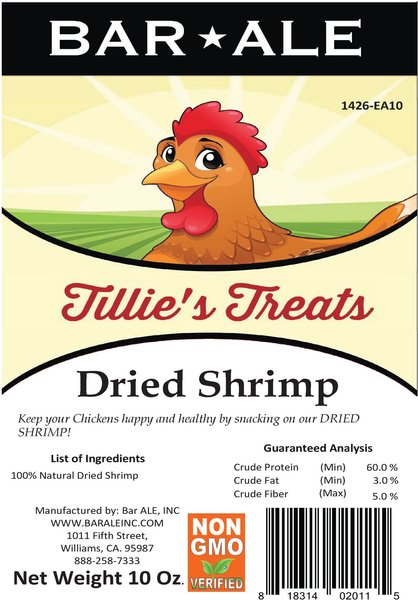 Bar ALE Tillie's Treats Dried Shrimp Chicken Treats, 10-oz bag
