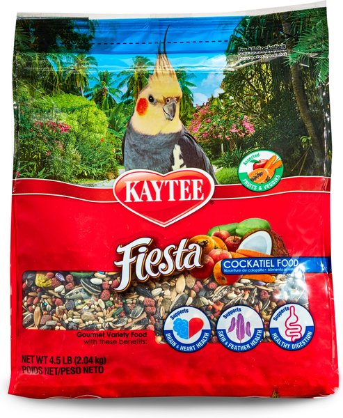 Kaytee Fiesta Variety Mix Cockatiel Food, 4.5-lb bag slide 1 of 11