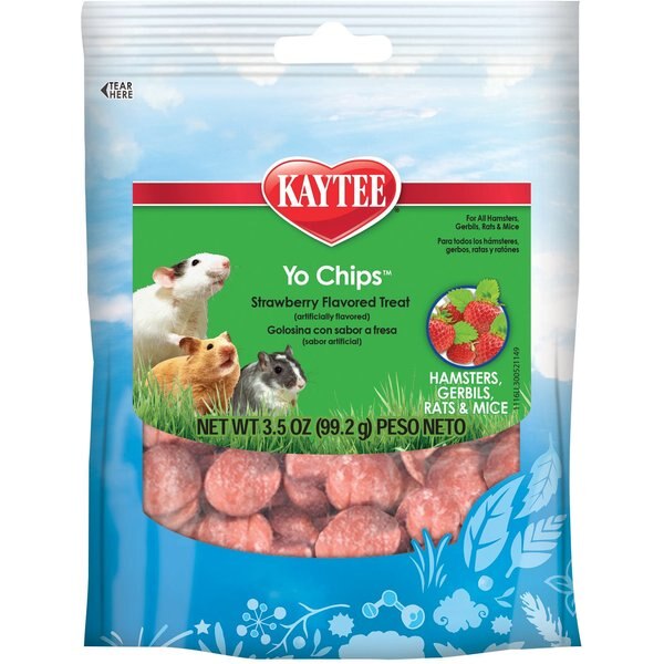 KAYTEE Fiesta Strawberry Flavored Yogurt Chips Small Animal Treats, 3.5
