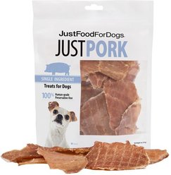 JustFoodForDogs Single Ingredient Pork Dog Treats, 5-oz bag slide 2 of 5
