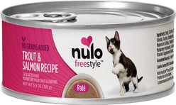 Nulo Freestyle Trout & Salmon Recipe Grain-Free Canned Cat & Kitten Food, 5.5-oz, case of 24