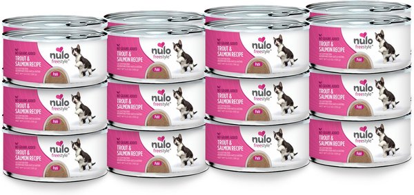 Nulo Freestyle Trout & Salmon Recipe Grain-Free Canned Cat & Kitten Food, 5.5-oz, case of 24 slide 1 of 9