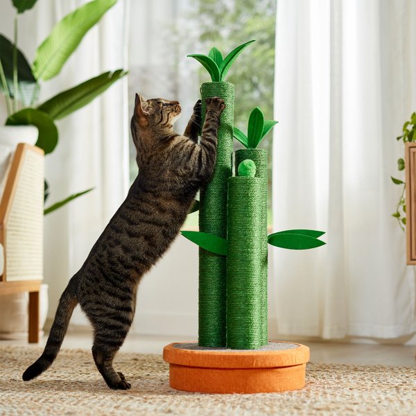 Frisco Lucky Bamboo 35.5 Cat Scratching Posts with Toys