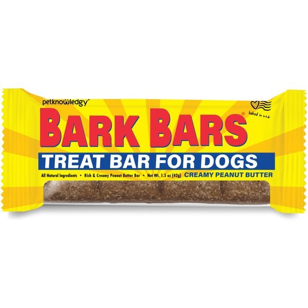 PETKNOWLEDGY BY SPUNKY PUP Bark Bars Peanut Butter Dog Treat, 1.5oz, 6