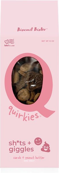 Petknowledgy by Spunky Pup Quirkies Peanut Butter & Carob Dog Treat, 12-oz bag