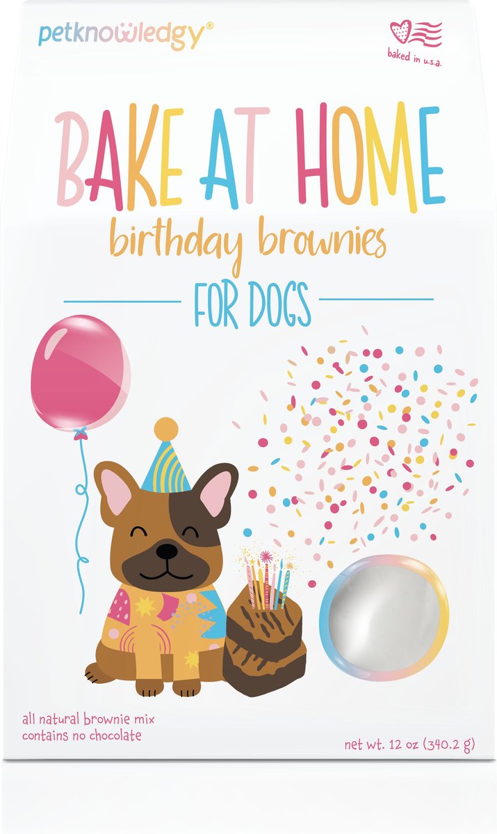 PETKNOWLEDGY BY SPUNKY PUP Bake at Home Birthday Brownies Carob Dog Treat, 12oz bag