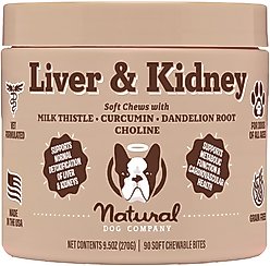 Natural Dog Company Liver & Kidney Supplement Chews for Dogs, 90 count