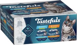 Blue Buffalo Tastefuls Savory Singles Chicken & Turkey Entree Variety Pack Cuts in Gravy Wet Cat Food, 2.6-oz twin pack, case of 12