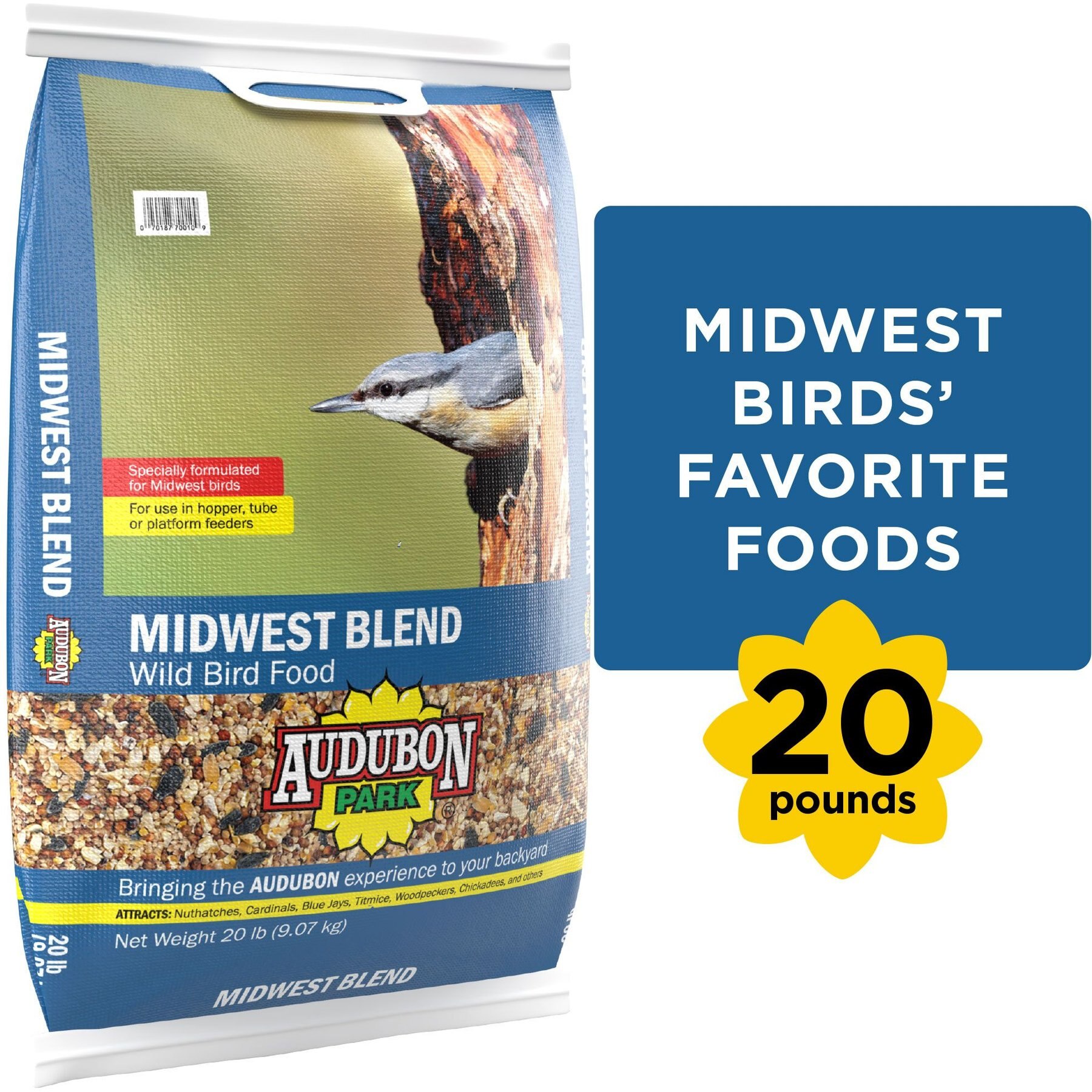 Audubon Park Midwest Blend Wild Bird Food, 20-lb bag