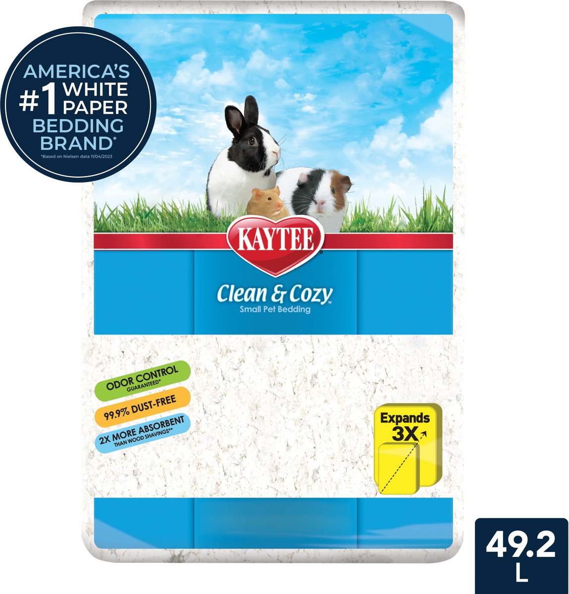 KAYTEE Clean & Cozy Small Animal Bedding, 49.2L