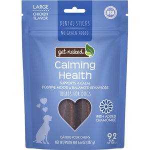 Get Naked Calming Health Dental Sticks Chicken Flavor Grain-Free Large Dog Treats, 6.6-oz bag