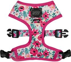 Sassy Woof Reversible Dog Harness, Floral Frenzy, Pink, XX-Small