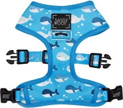 Sassy Woof Reversible Dog Harness, Might as Whale, Blue, XX-Small
