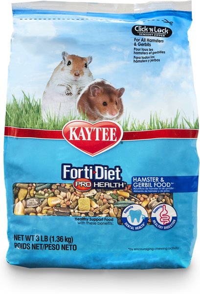 KAYTEE Forti-Diet Pro Health Gerbil & Hamster Food, 3-lb bag