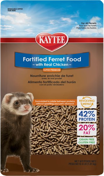 Kaytee Fortified Diet with Real Chicken Ferret Food, 4-lb bag slide 1 of 5