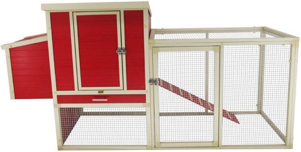 NEW AGE PET Elevated ECOFLEX Sonoma Chicken Coop & Pen, 1 to 3 Chicken  Capacity, Red 