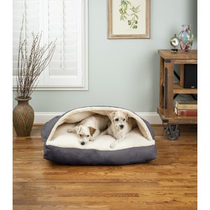 Snoozer Pet Products Poly/Cotton Cozy Cave Rectangle Dog & Cat Bed, Gray, Small
